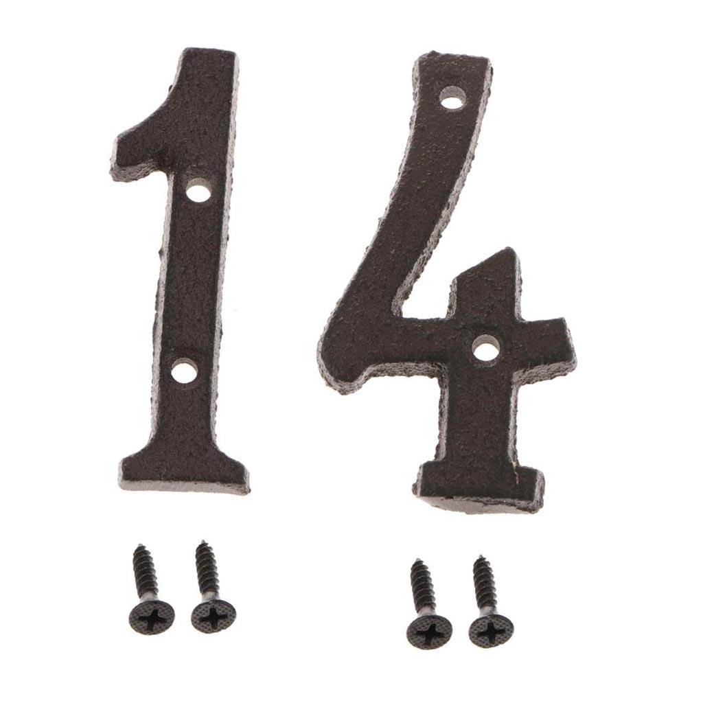 2x Wrought Iron Antique House Door Number Sign Plaque DIY Digit Numbers 1 4