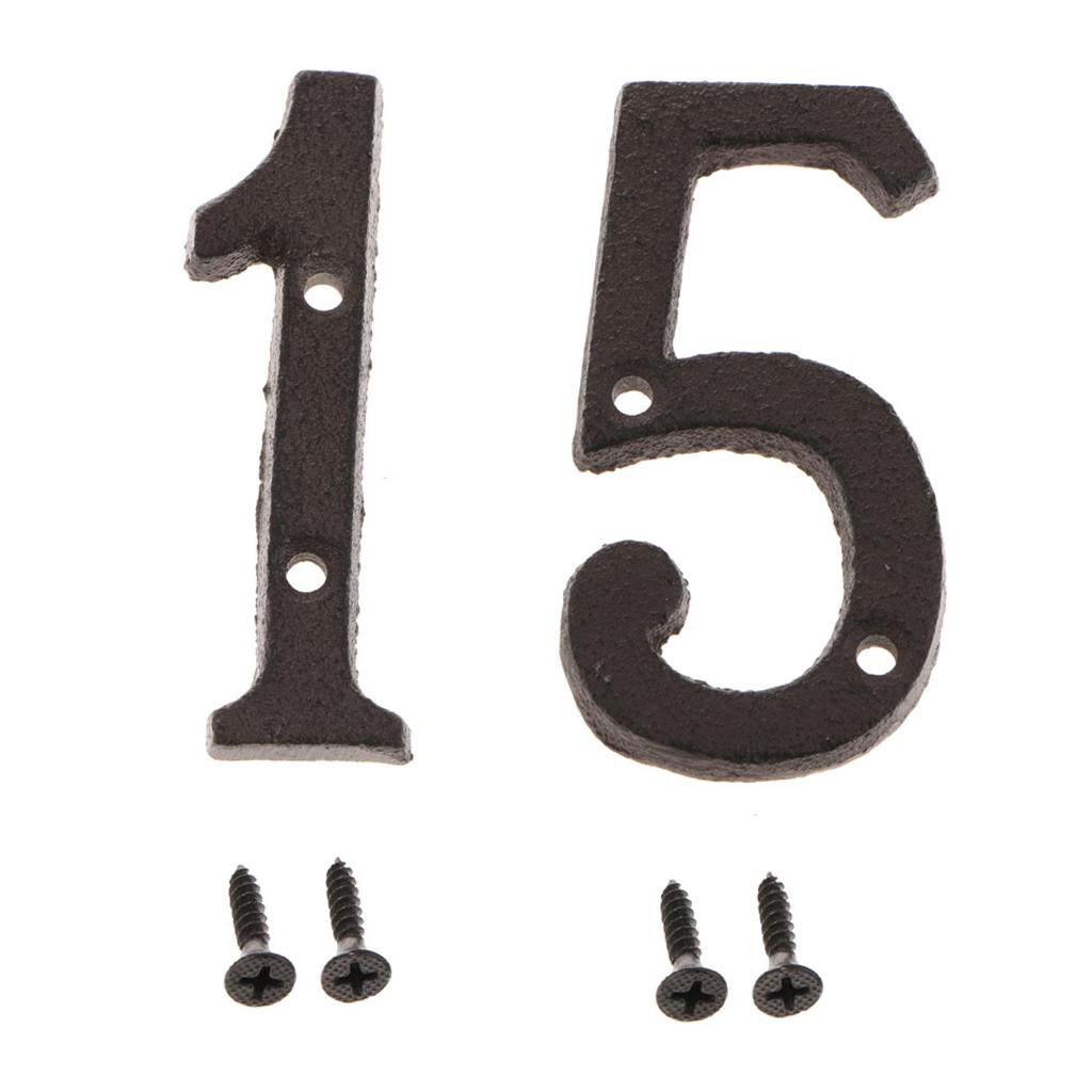 2x Wrought Iron Antique House Door Number Sign Plaque DIY Digit Numbers 1 5