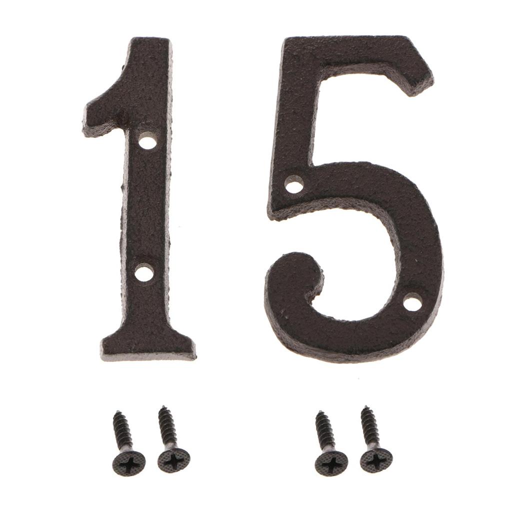 2x Wrought Iron Antique House Door Number Sign Plaque DIY Digit Numbers 1 5