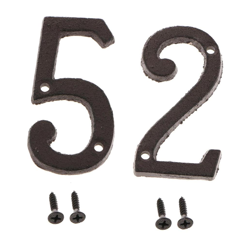 2x Wrought Iron Antique House Door Number Sign Plaque DIY Digit Numbers 2 5