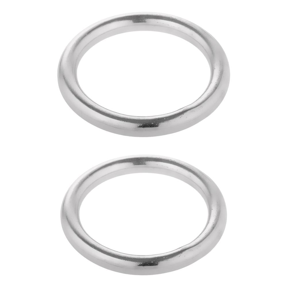2pcs of Smooth Welded Polished Boat Marine Stainless Steel O Ring