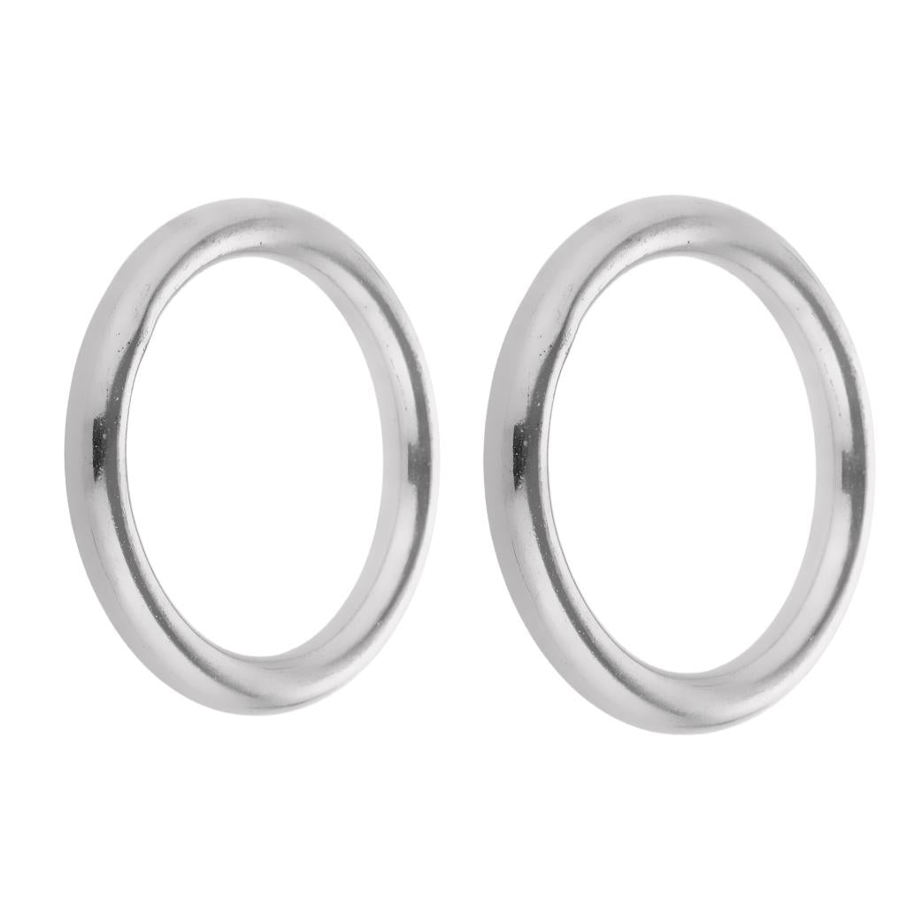 2pcs Smooth Welded Polished Boat Marine Stainless Steel O Ring