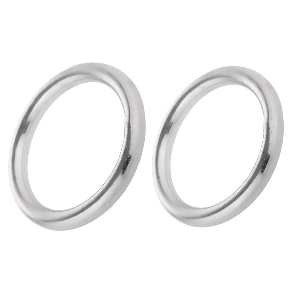 2pcs Smooth Welded Polished Boat Marine Stainless Steel O Ring