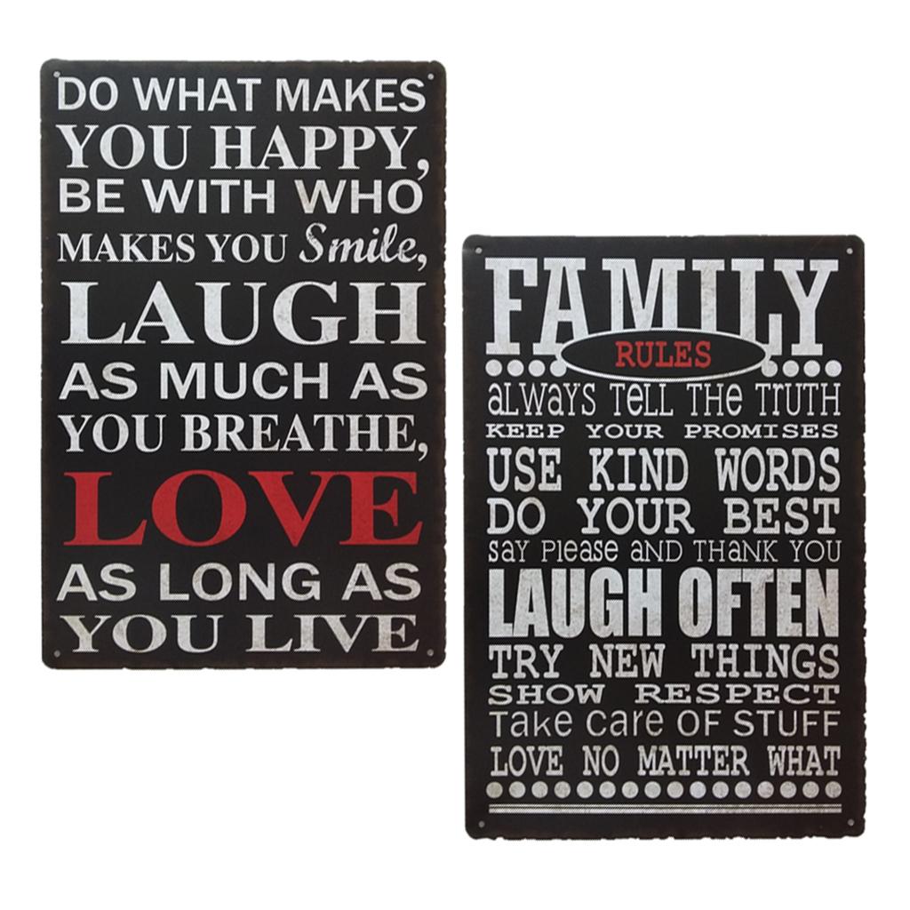 2x Metal Tin Signs Wall Art Poster Cafe Bar Pub Rustic Plaque Decor Slogan