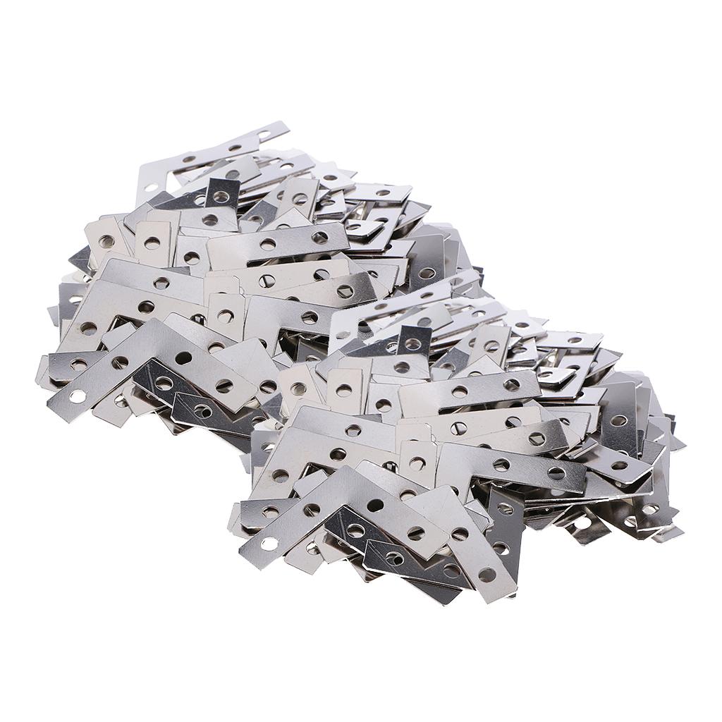 200 Pieces Metal L Shape Corner Brace Plate Flat Angle Bracket Picture Frame