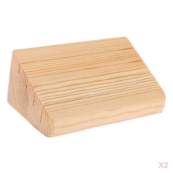 2Pcs Trapezoid Wooden Playing Card Base Holder Organizer For Kids Adults
