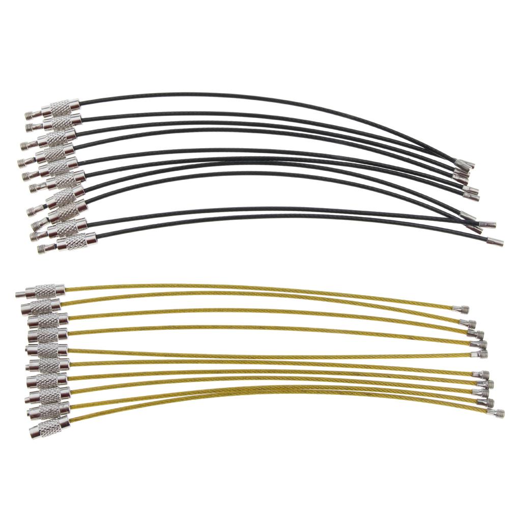 20Pcs Cable Wire Loop Luggage Tag Loops Stainless Steel Wire Straps