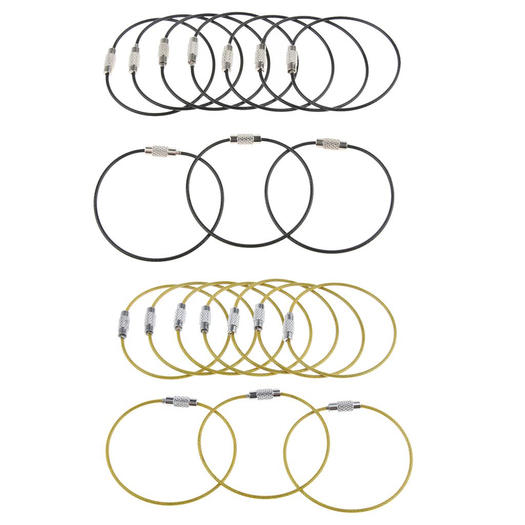 20Pcs Cable Wire Loop Luggage Tag Loops Stainless Steel Wire Straps