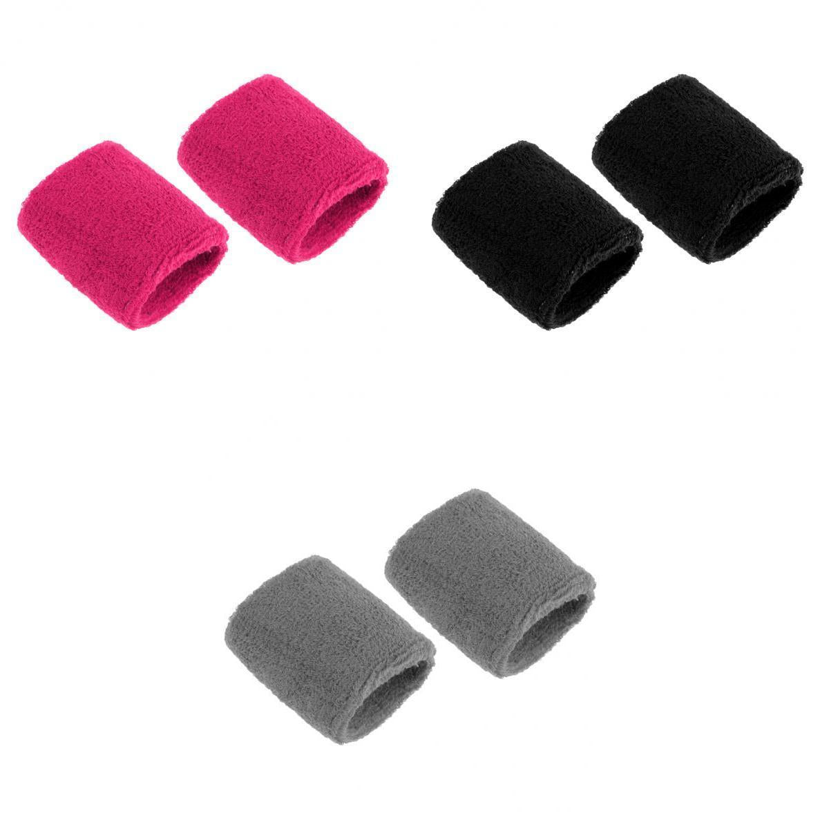 3 Pairs Sports Basketball Badminton Unisex Cotton Sweatbands Wristbands