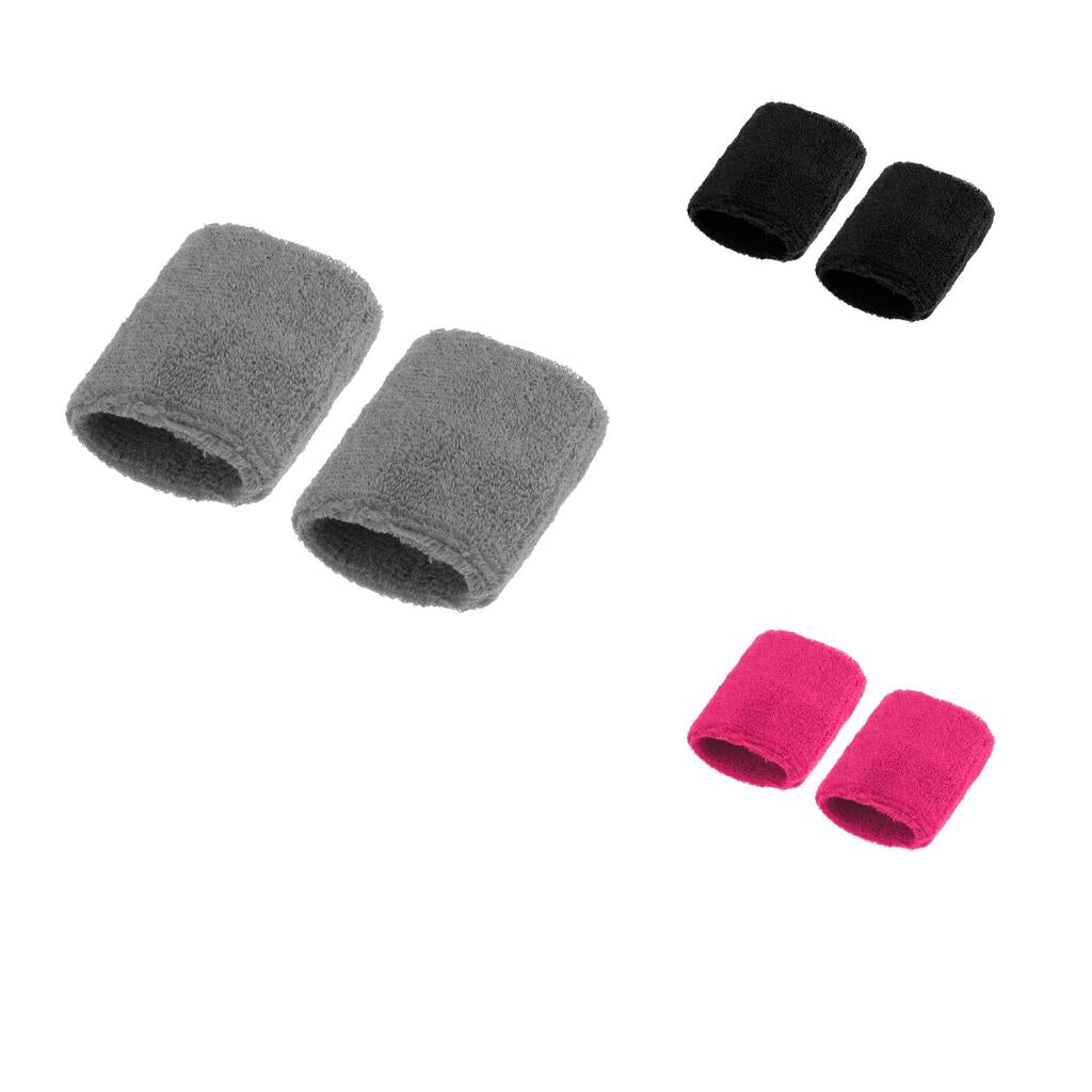 3 Pairs Sports Basketball Badminton Unisex Cotton Sweatbands Wristbands