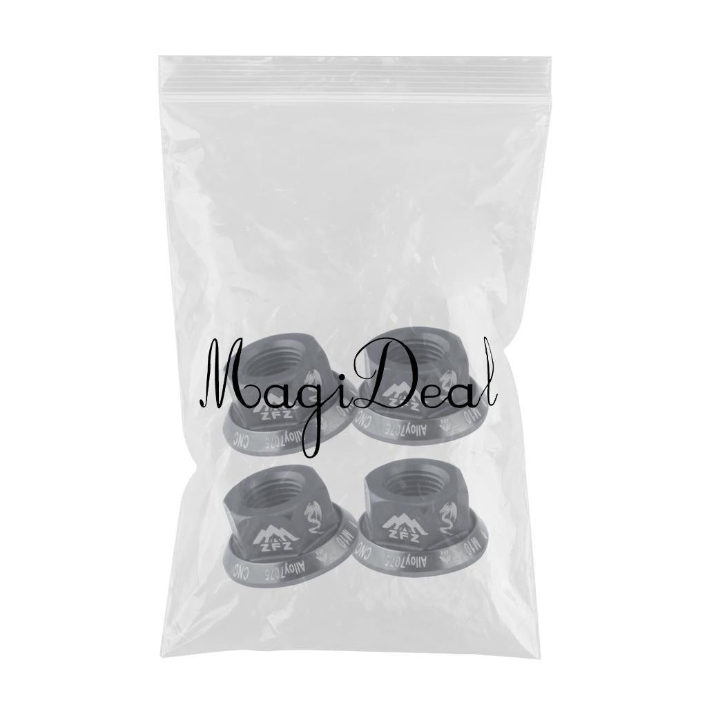 4Pcs Bicycle Hubs Nut M10 Folding Fixed Gear Wheel Hubs Axle Screw Titanium