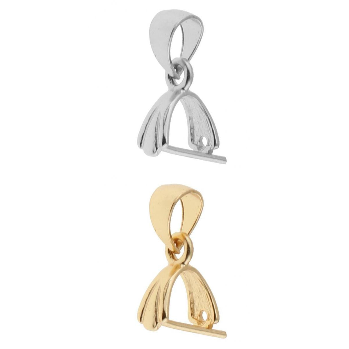 2 Pieces 925 Sterling Silver Pinch Clip Bail Clasp Charm Pendant Connector 5.5mm