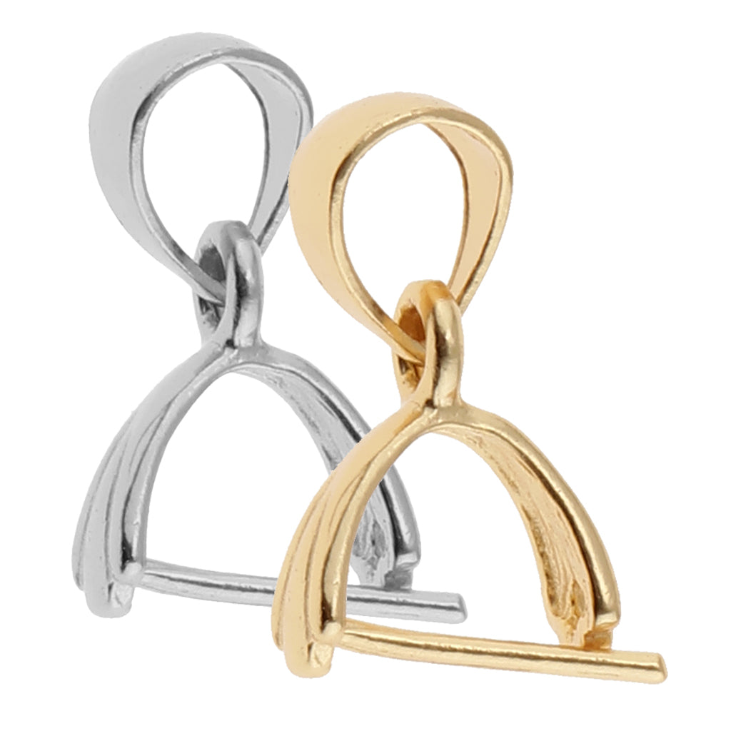 2 Pieces 925 Sterling Silver Pinch Clip Bail Clasp Charm Pendant Connector 5.5mm