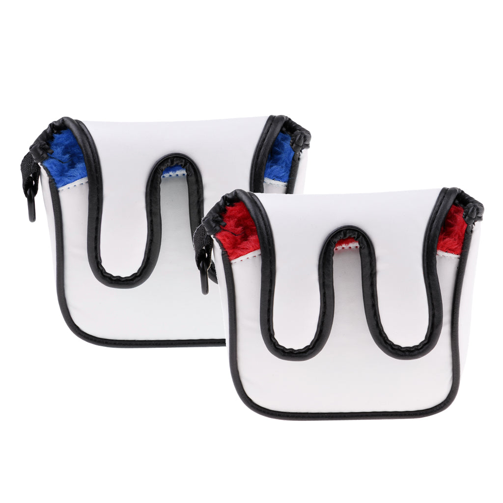 2Pcs Premium Square Golf Mallet Putter Head Cover Club Protector Headcover