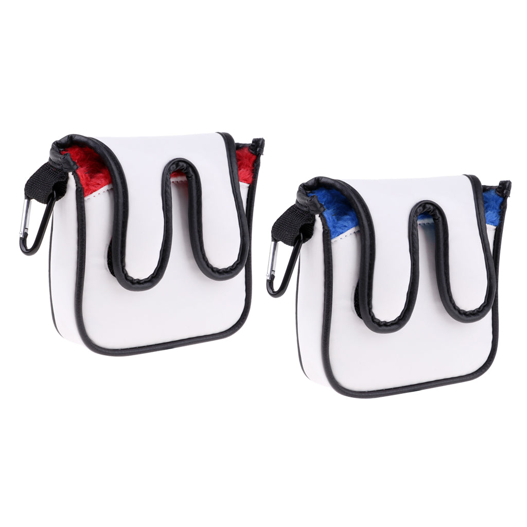 2Pcs Premium Square Golf Mallet Putter Head Cover Club Protector Headcover