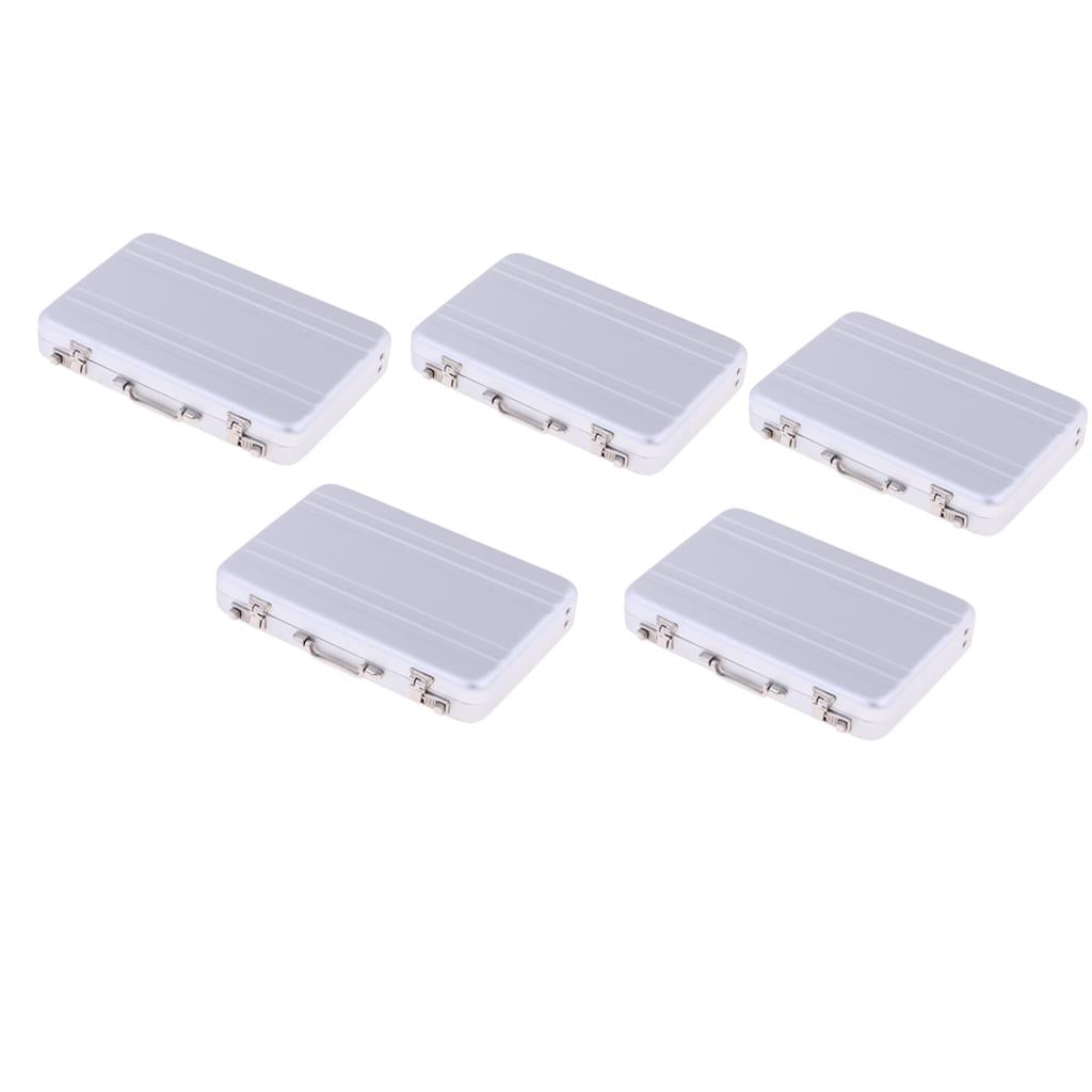 5PCS 1/12 Dollhouse Miniature Travel Metal Code Suitcase Home Decoration