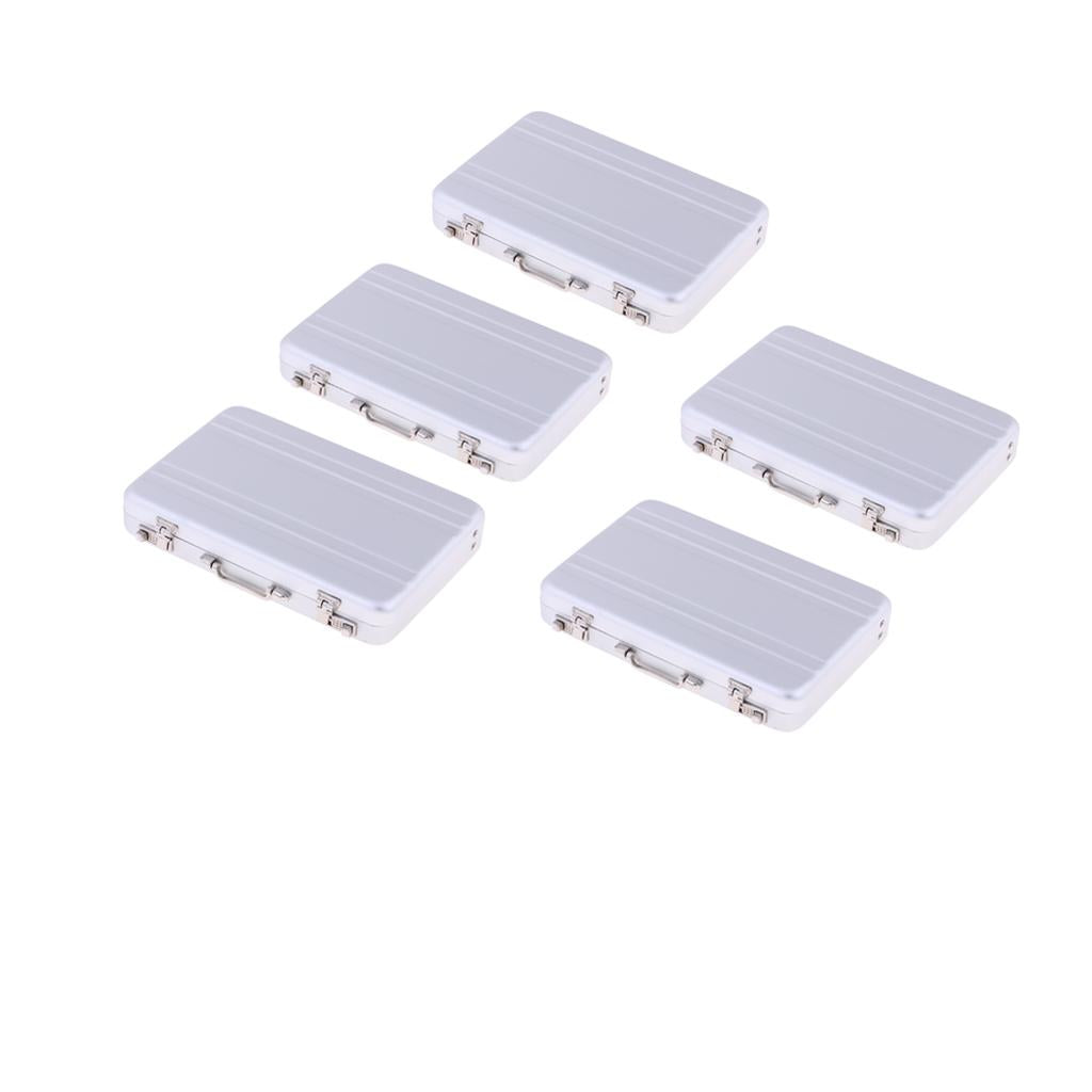 5PCS 1/12 Dollhouse Miniature Travel Metal Code Suitcase Home Decoration