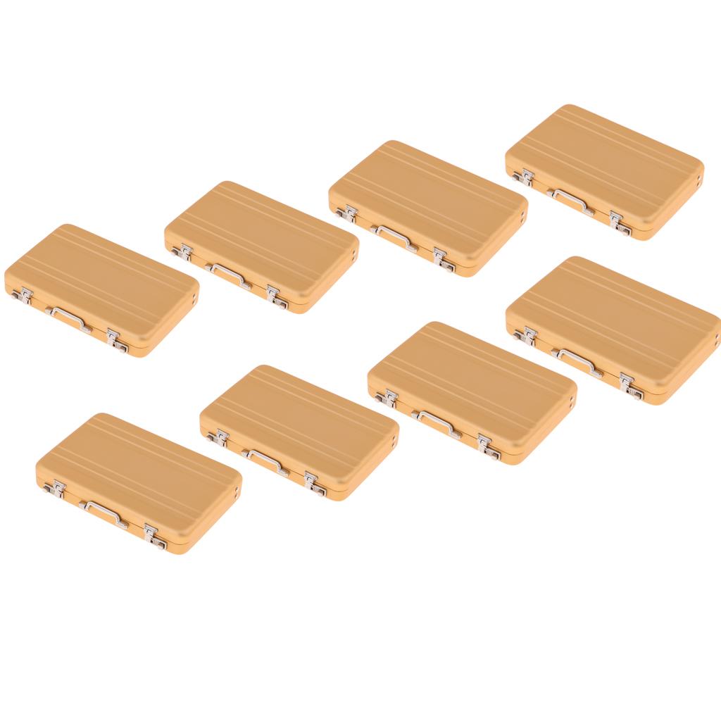 8PCS 1/12 Dollhouse Miniature Travel Metal Code Suitcase Home Decoration