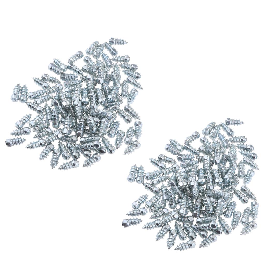 200pcs 15mm Universal Car Tires Anti-Slip Screw Stud Tyre Snow Spikes Studs