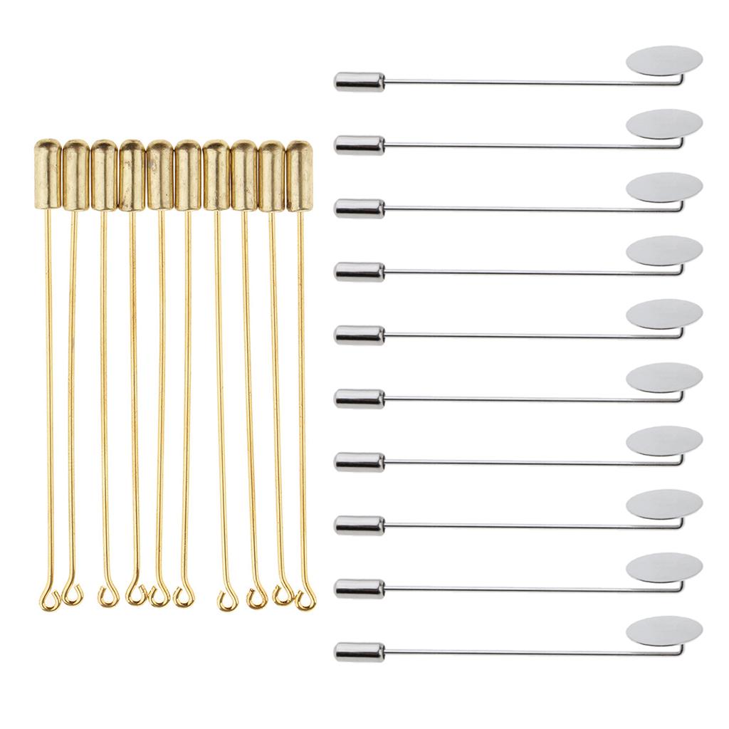 20Pcs Lapel Stick Brooch Pin Needle Suit Tie Hat Scarf Badge DIY Jewelry