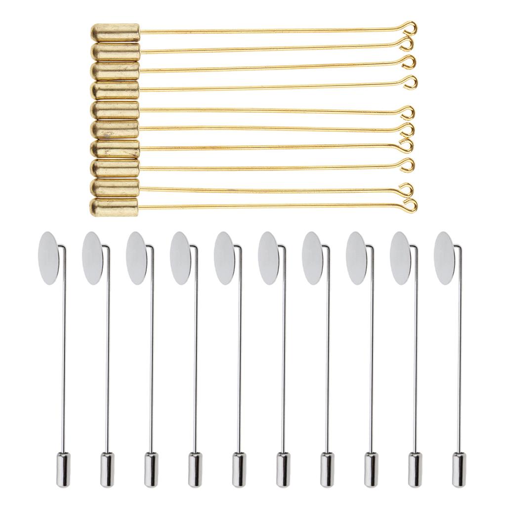 20Pcs Lapel Stick Brooch Pin Needle Suit Tie Hat Scarf Badge DIY Jewelry