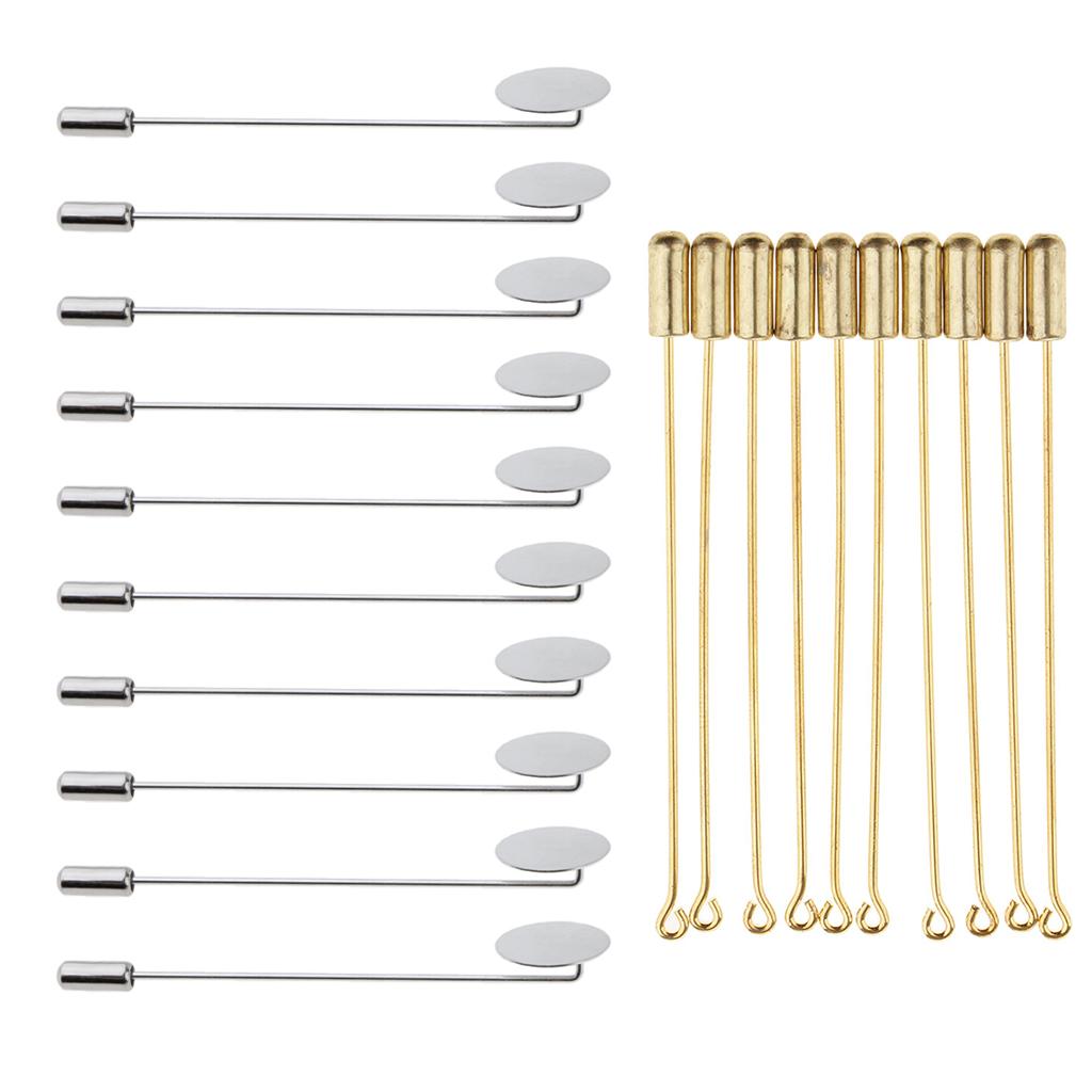 20Pcs Lapel Stick Brooch Pin Needle Suit Tie Hat Scarf Badge DIY Jewelry