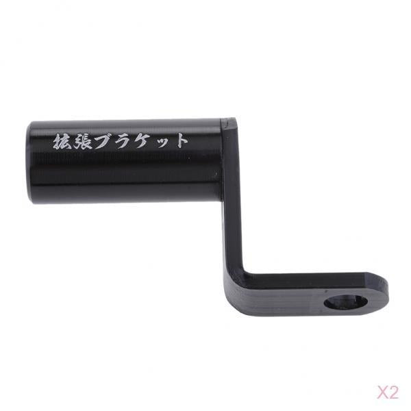 2 x Motorbike Rearview Mirror Expansion Bracket Phone GPS Light Holder Black