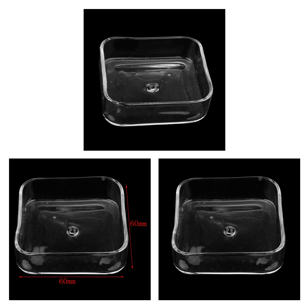 3 Pcs Aquarium Fish Tank Shrimp Feeding Food Dish Feeder Container Square