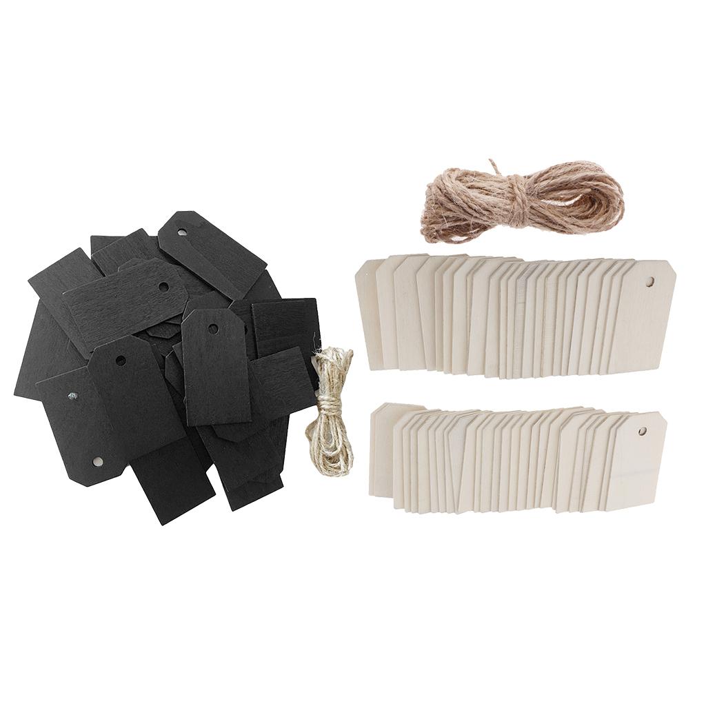 75 Pieces Black White Wooden Rectangle Gift Tags Blackboard Message Board
