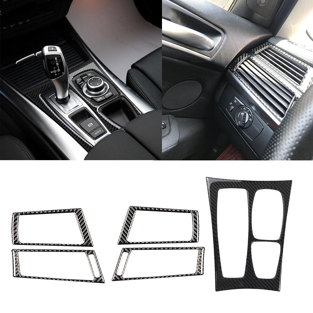 Carbon Fiber Side Air Vent Outlet Gear Shift Box Panel Cover For Series