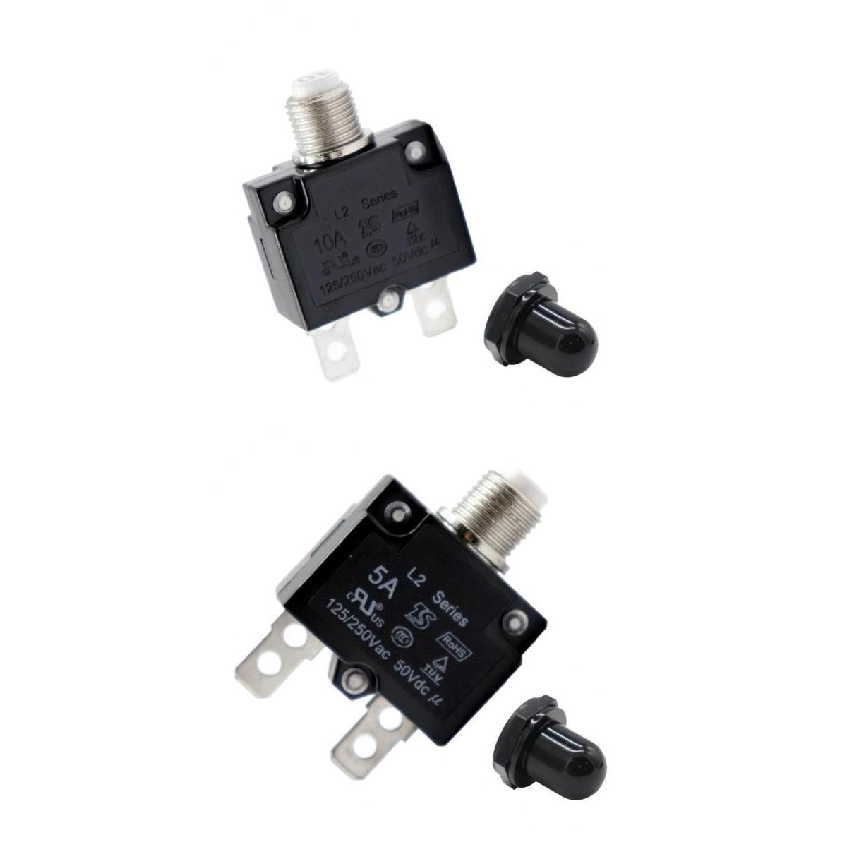 5A/10A Circuit Breaker Overload Protector Switch Fuse Resettable AC 125/250V