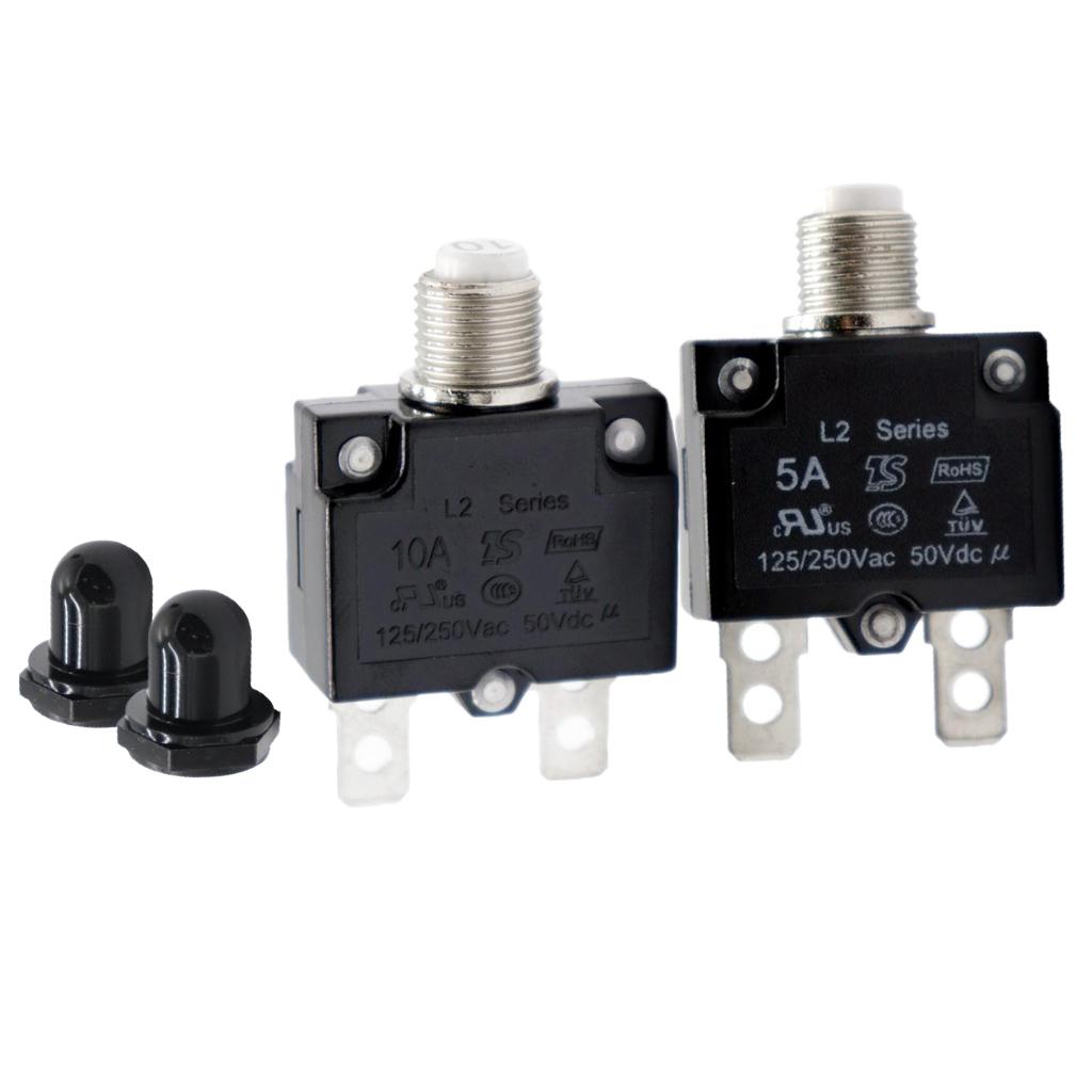 5A/10A Circuit Breaker Overload Protector Switch Fuse Resettable AC 125/250V