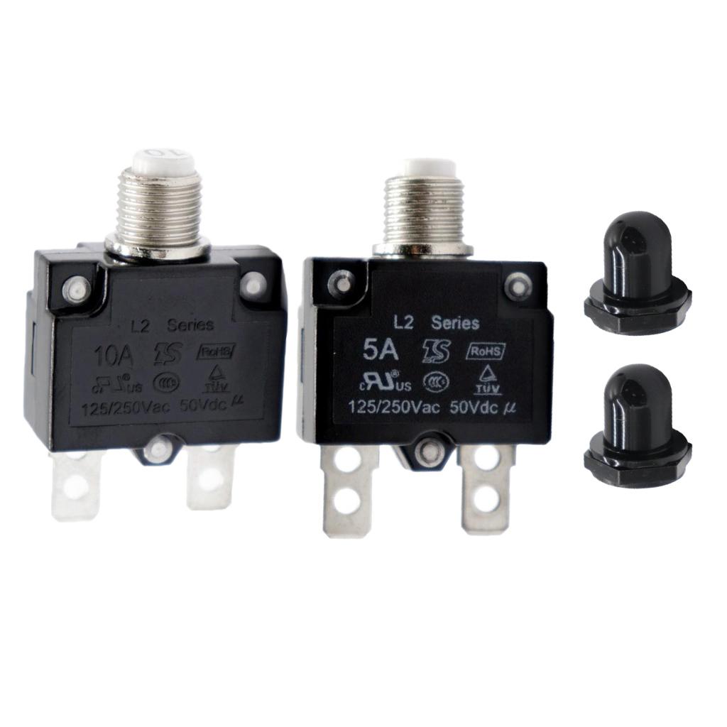 5A/10A Circuit Breaker Overload Protector Switch Fuse Resettable AC 125/250V