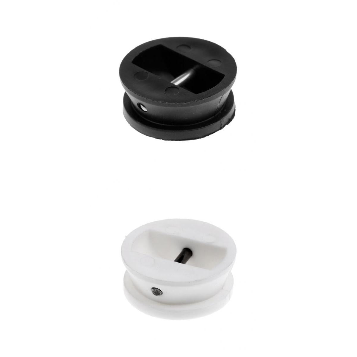 2x Surf Leash Leg SUP Longboard Leg Rope Deck Plug 30mm Diameter White+Black