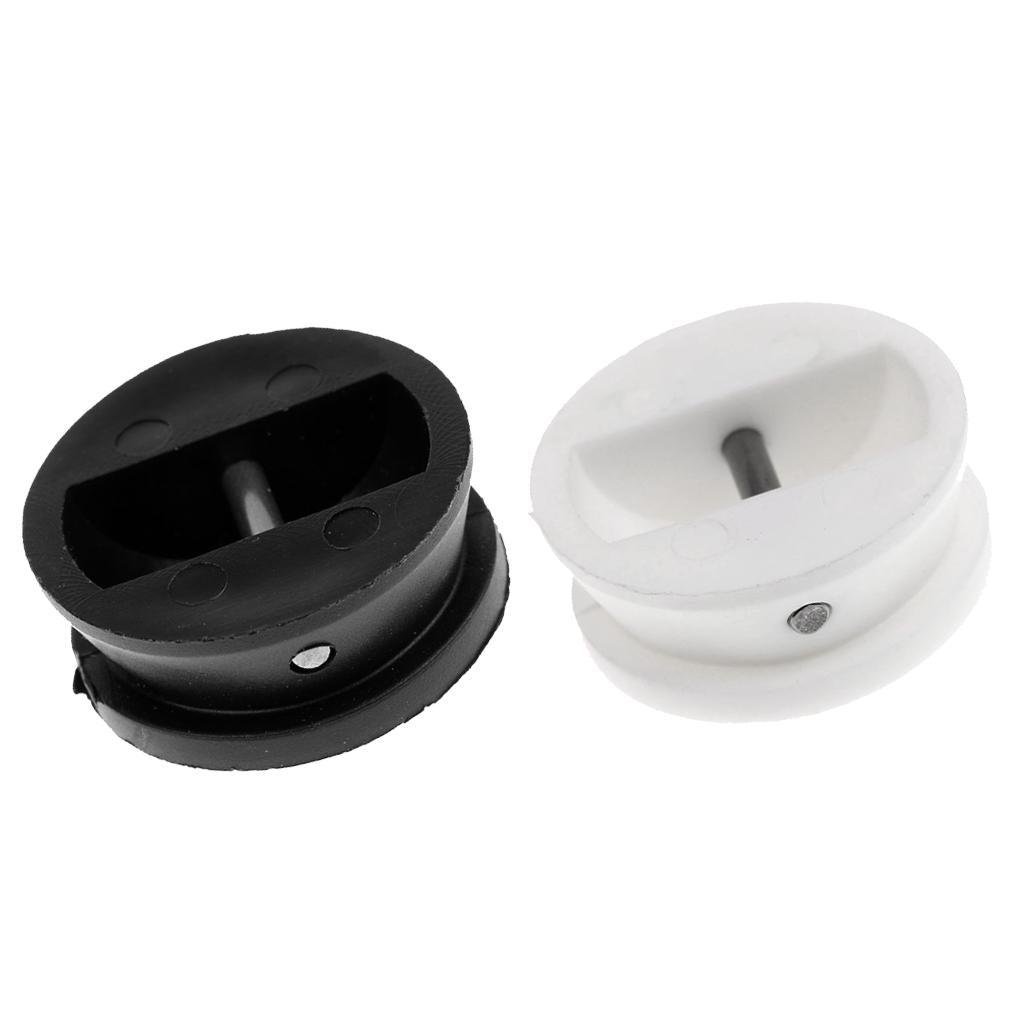 2x Surf Leash Leg SUP Longboard Leg Rope Deck Plug 30mm Diameter White+Black
