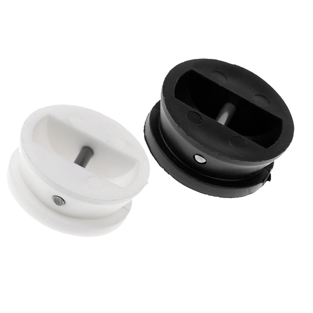2x Surf Leash Leg SUP Longboard Leg Rope Deck Plug 30mm Diameter White+Black