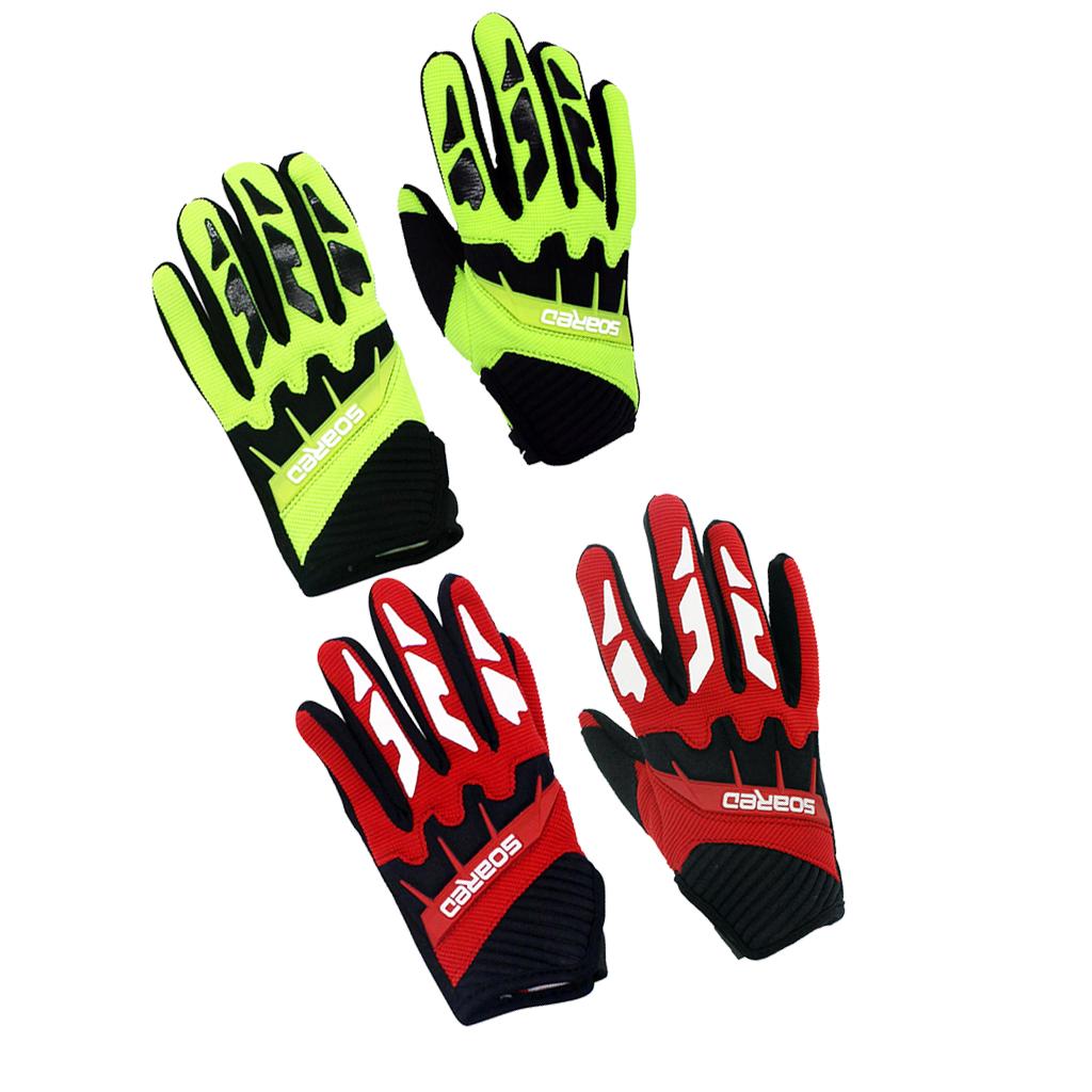 2 Pairs Kids Cycling Skating Gloves M for 9-12 Years red+Fluorescent Yellow