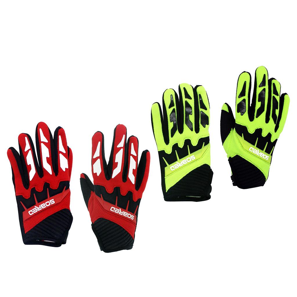 2 Pairs Kids Cycling Skating Gloves M for 9-12 Years red+Fluorescent Yellow