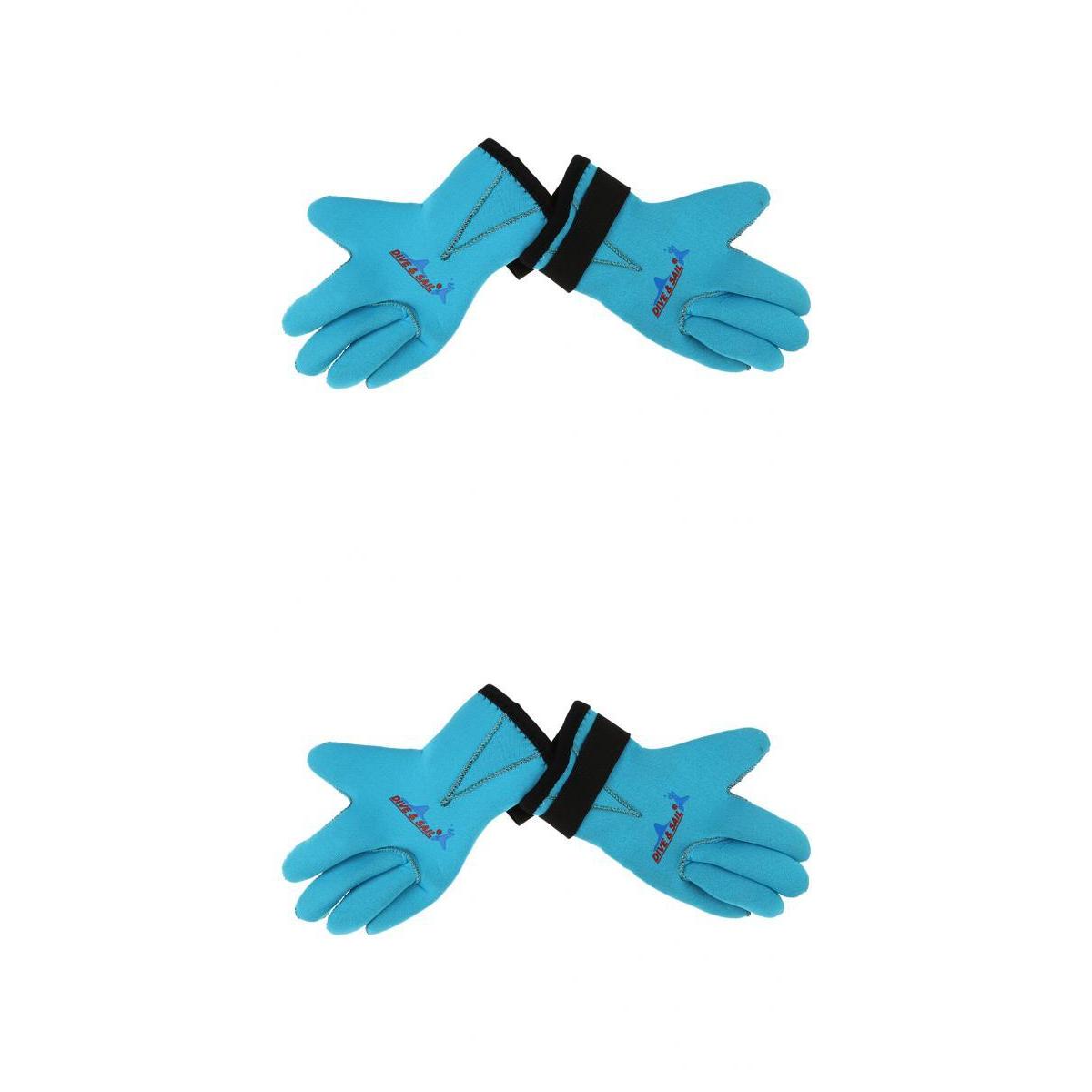 2 Pairs Kids 3mm Neoprene Scuba Diving Swimming Wetsuit Gloves S+M Blue