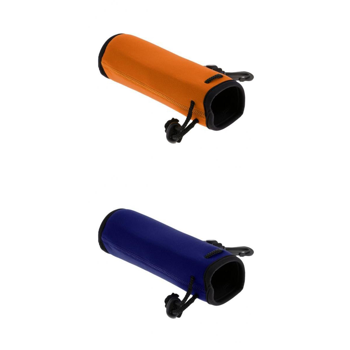 2pcs Neoprene Insulated Water Drink Bottle Cooler Carrier Cover Orange+Navy