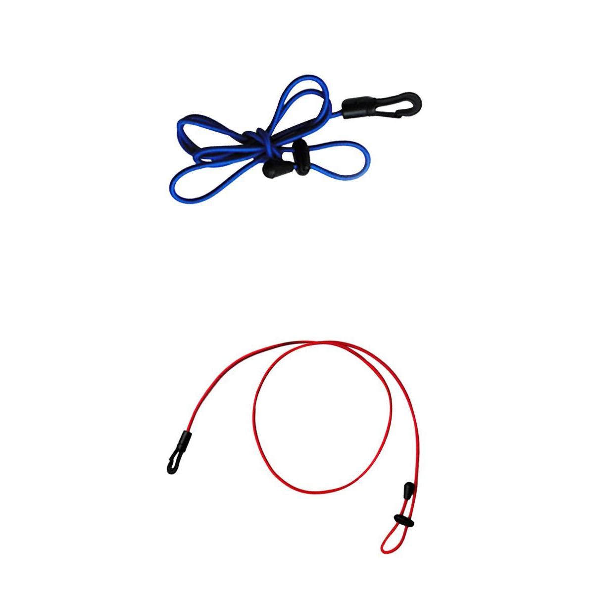 2pcs 120cm Kayak Canoe Paddle Leash Clip Safety Fishing Rod Holder Blue+Red