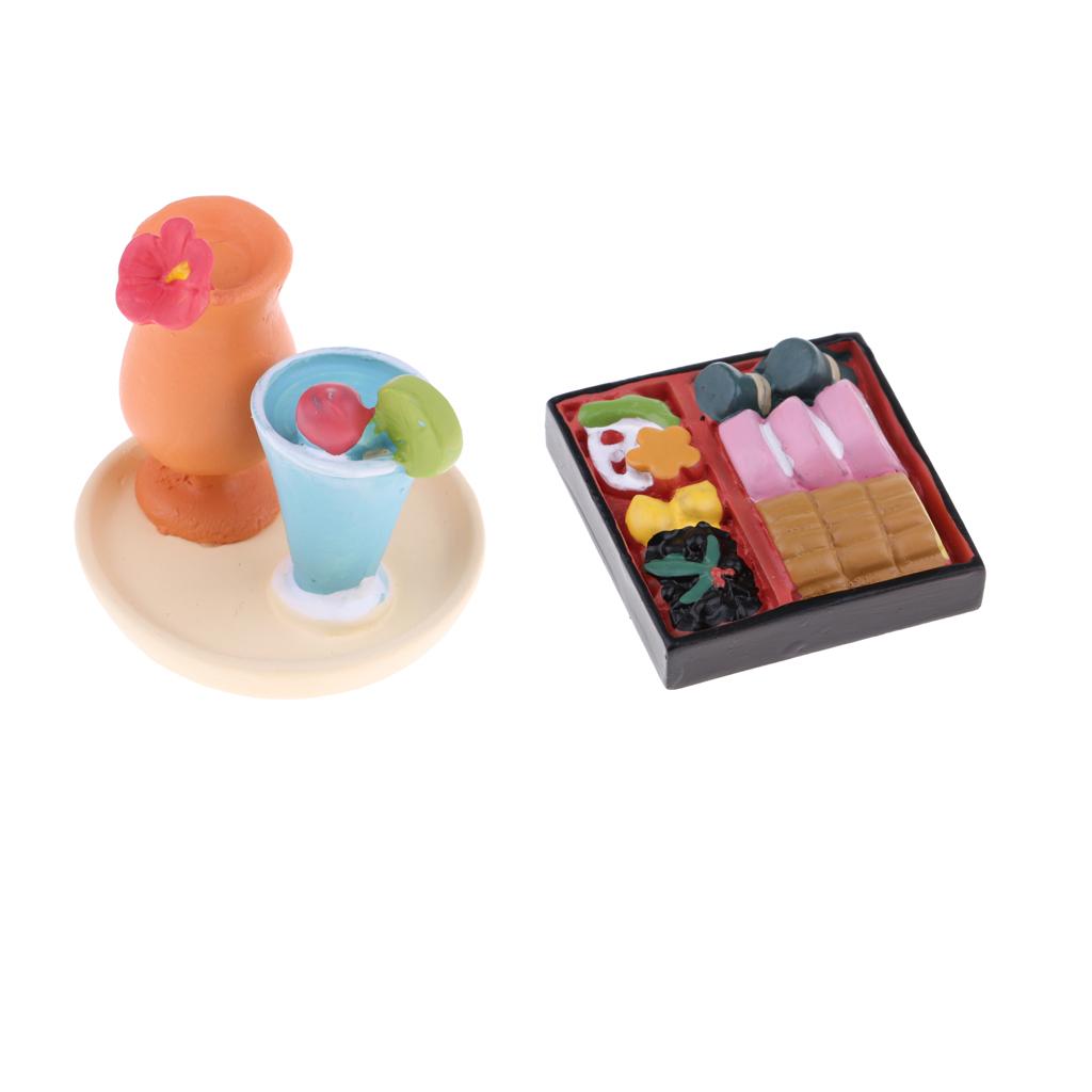 Cake Box & Juice Cup for 1:12 Dollhouse Accessories Miniature Food Decor