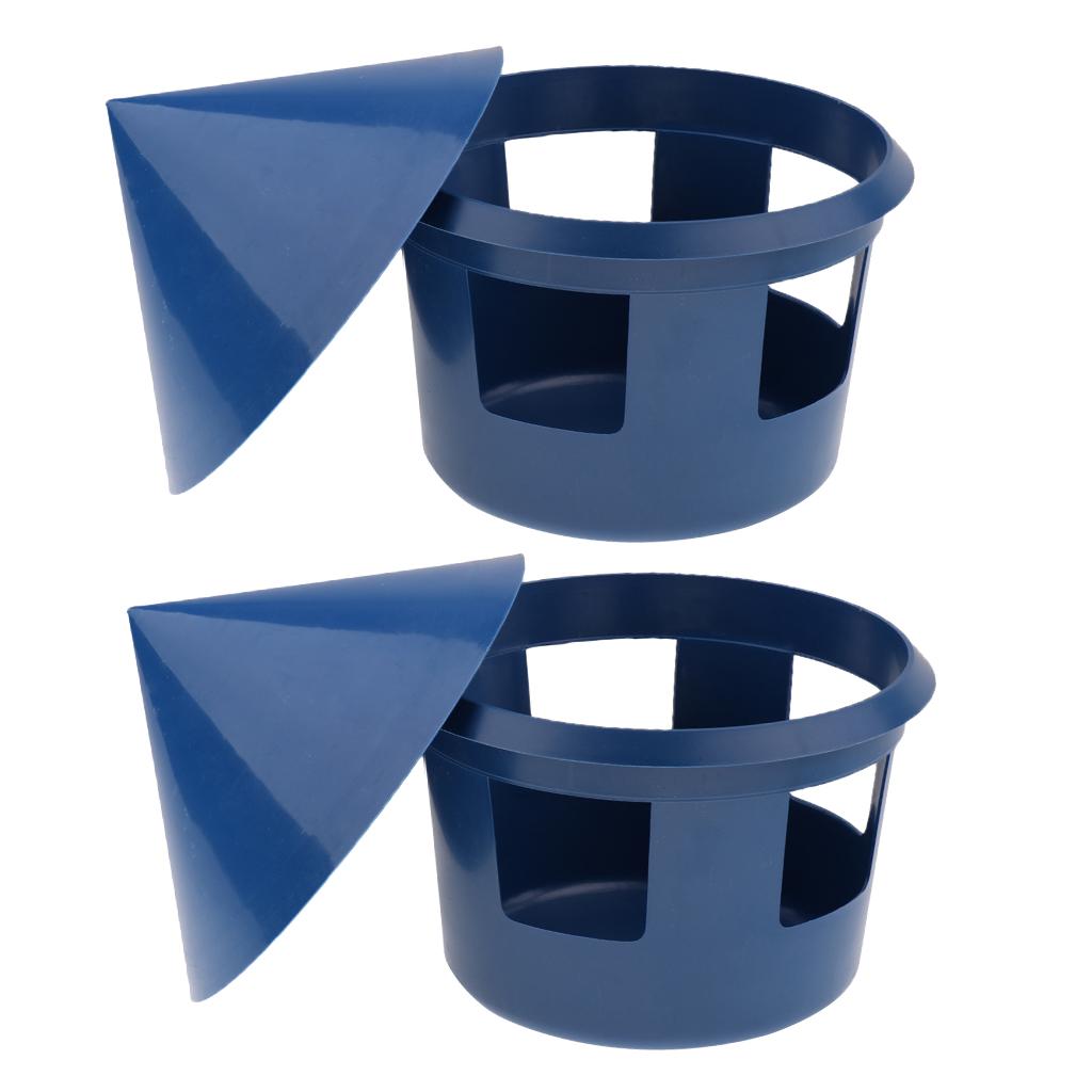 2 Pcs Plastic Parrots Bird Cage Feed Cup Container Seed Water Food Dispenser