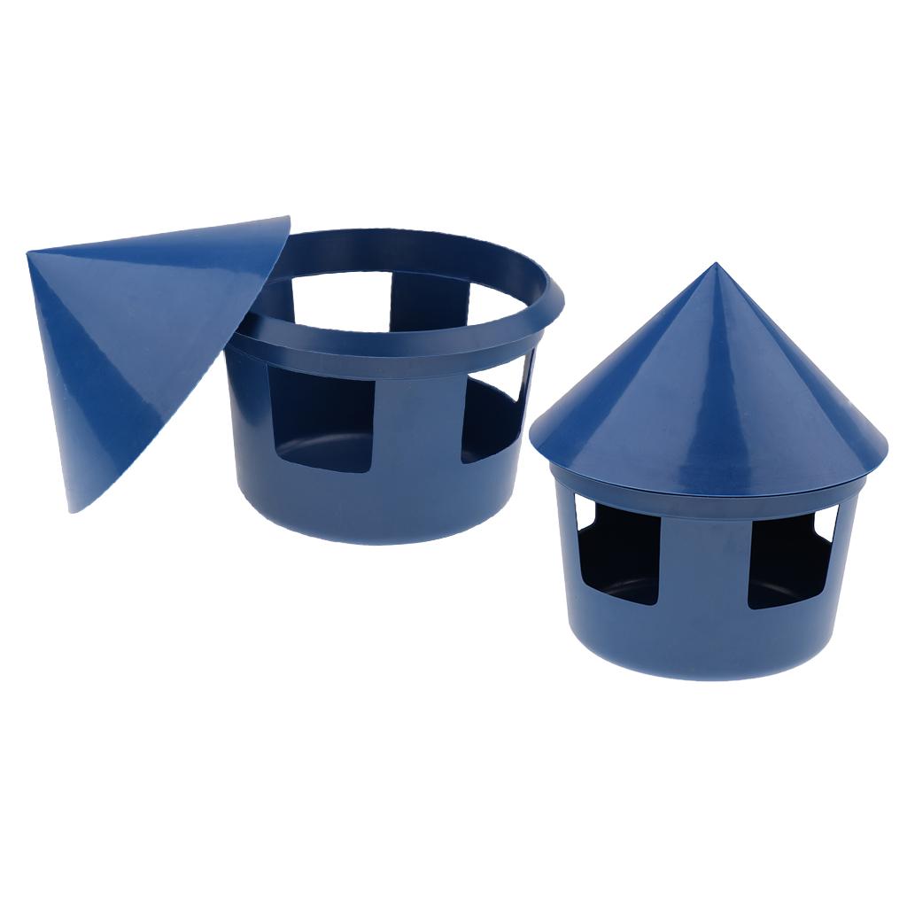 2 Pcs Plastic Parrots Bird Cage Feed Cup Container Seed Water Food Dispenser