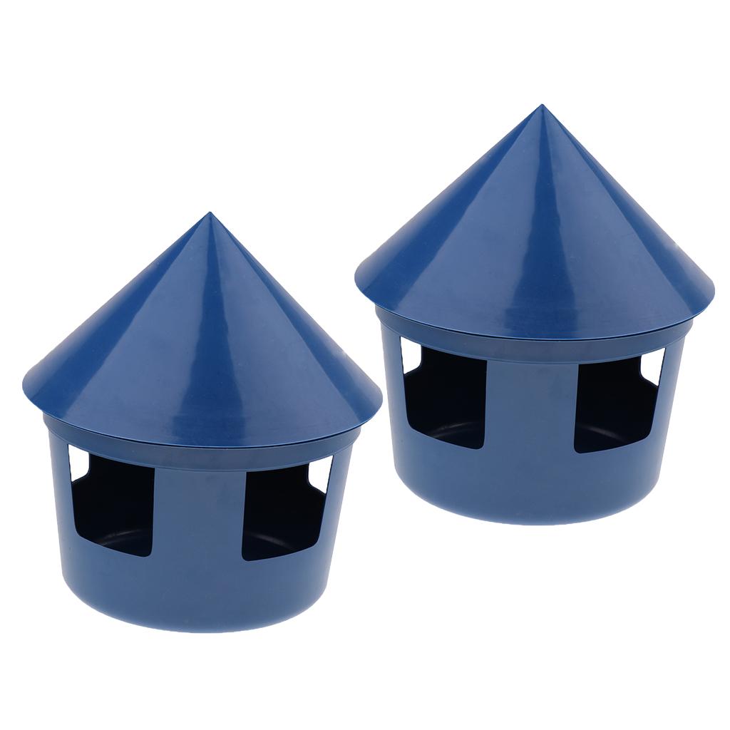 2 Pcs Plastic Parrots Bird Cage Feed Cup Container Seed Water Food Dispenser