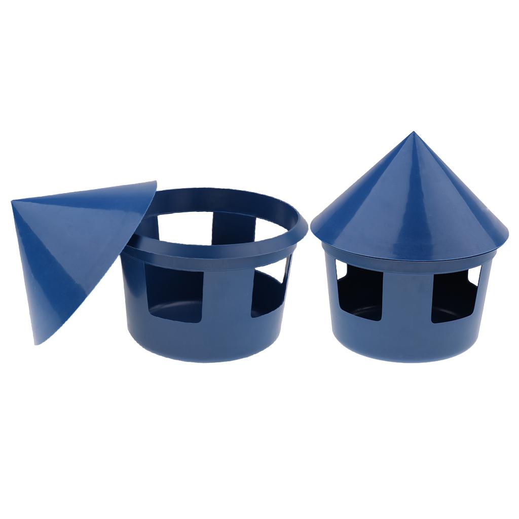 2 Pcs Plastic Parrots Bird Cage Feed Cup Container Seed Water Food Dispenser