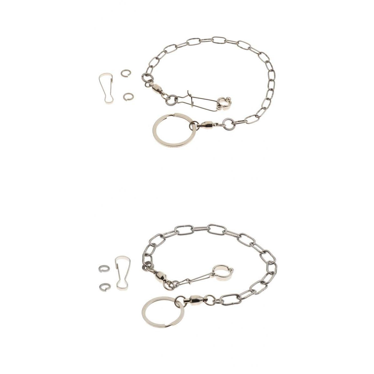 2 Pcs Pet Bird Leash Parrot Foot Chain Stainless Steel Anklet Ring 12+07