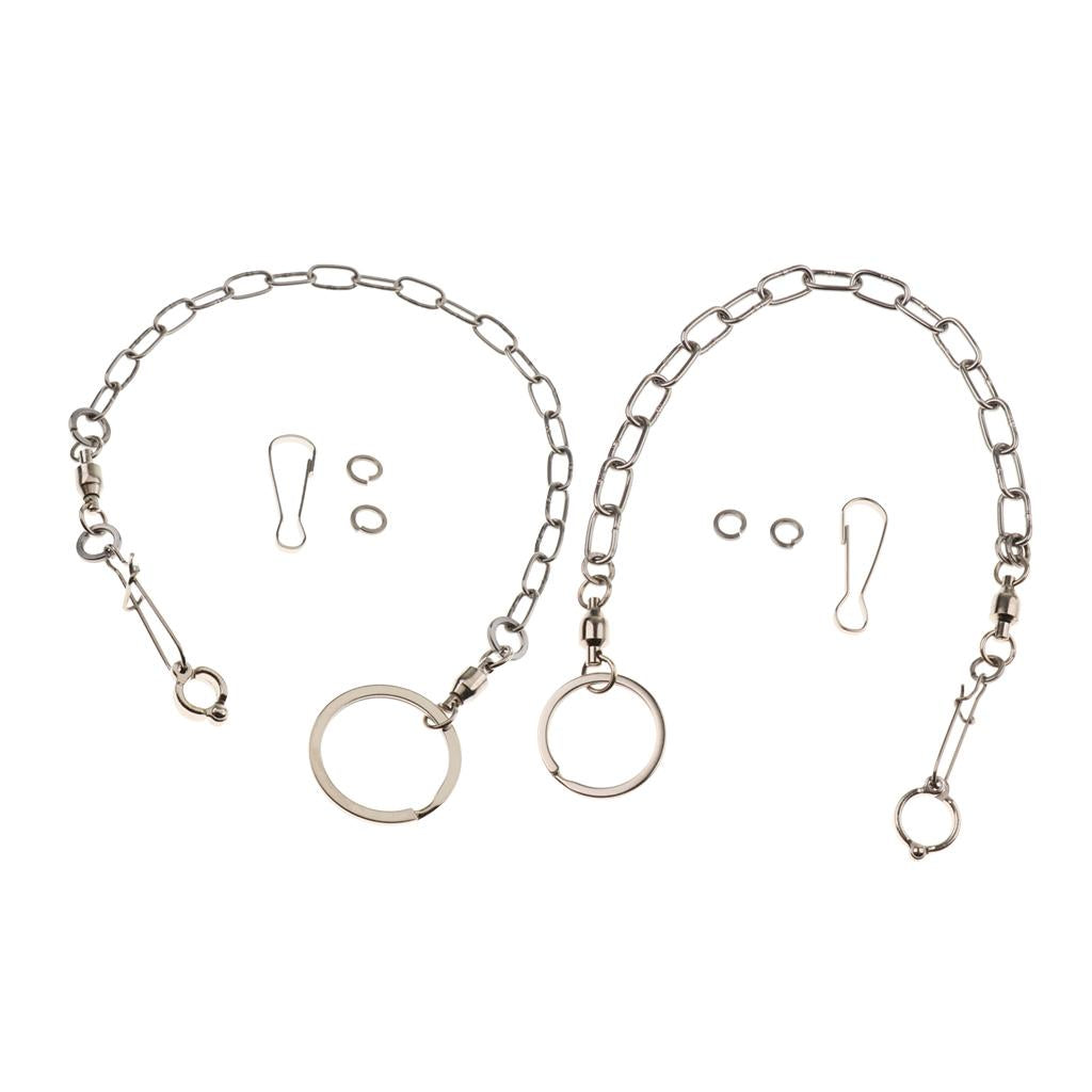 2 Pcs Pet Bird Leash Parrot Foot Chain Stainless Steel Anklet Ring 12+07