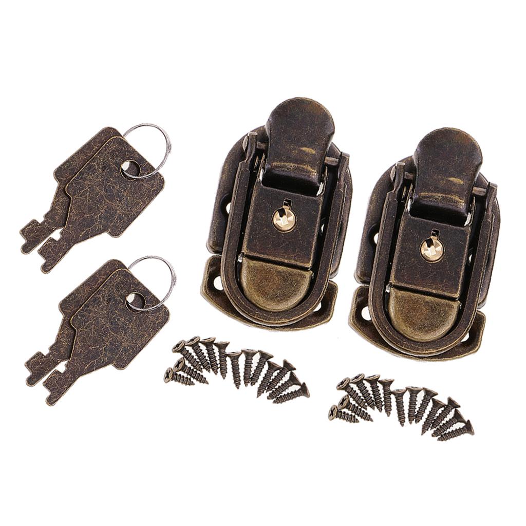 2Pcs Zinc Alloy Chinese Classic Vintage Padlock Lock with Keys Screws