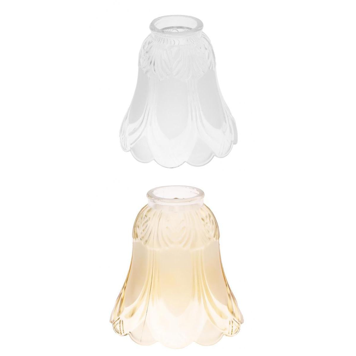 2Pcs Replacement Ceiling Fan Vanity Chandelier Frosted And Clear Glass Shade